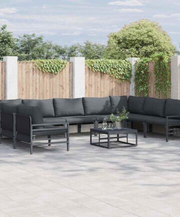 Garten-Sofa-Set 9 pcs Anthrazit Stahl