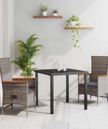 Outdoor-Stühle mit Kissen 3 pcs Grau Dunkelgrau 80 x 80 x 73 cm