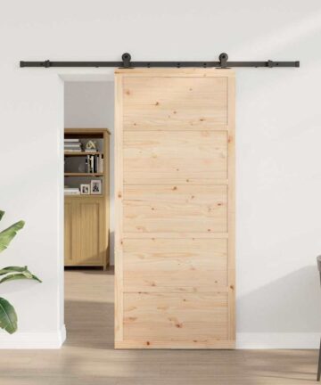 Schiebetür Braun 100 x 208 cm Massivholz Kiefer