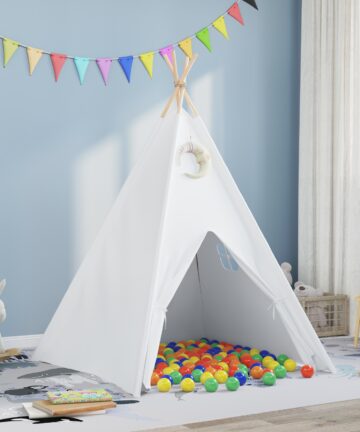 Kinder Teepee Zelt mit Tasche Pfirsich & Spielbälle Haut Weiß