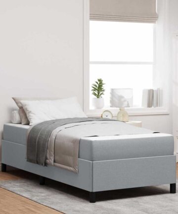 Boxspringbett Hellgrau, Schwarz 80 x 200 cm