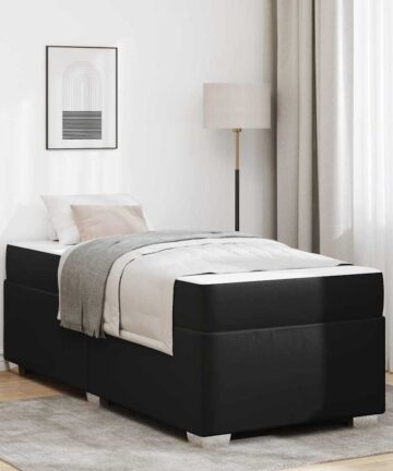 Bettgestell Sonstiges Schwarz 80 x 200 cm Kunstleder