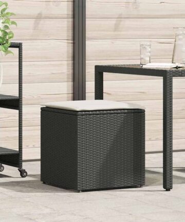 Kissenbox Schwarz 50x50x50 cm Poly Rattan