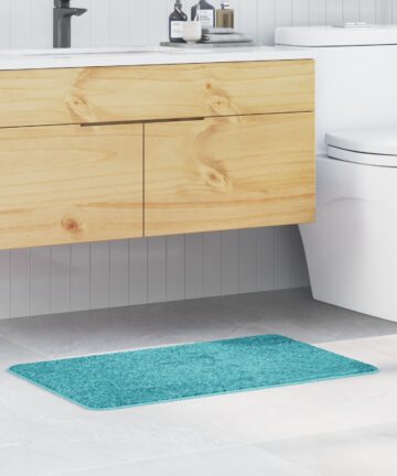 Badematte rechteckig türkis 50x80 cm Polypropylen rutschfest