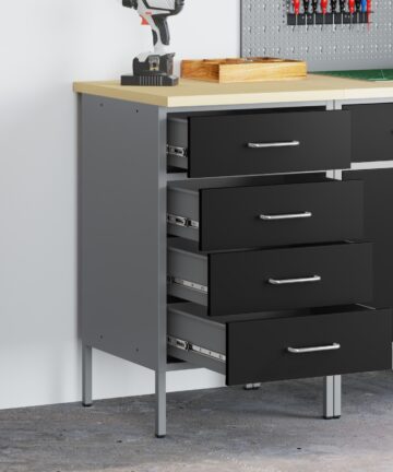 Werkbank Schwarz 50x55x85 cm Stahl