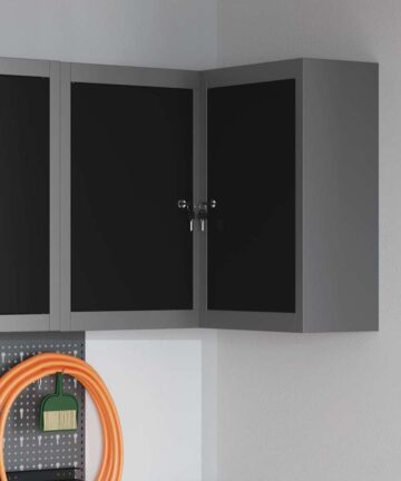 Eck-Werkzeugschrank Wandmontiert und abschließbar Schwarz Stahl