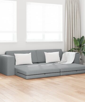 Boden Schlafsofa 2-in-1 Hellgrau 245x150x60.5 cm Stoff