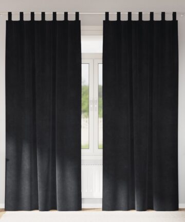 Verdunkelungsvorhänge mit Schlaufen 2 Stück Schwarzes Samt