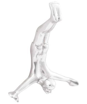 Skulptur Silber 22x8x25 cm Aluminium fallender Mann
