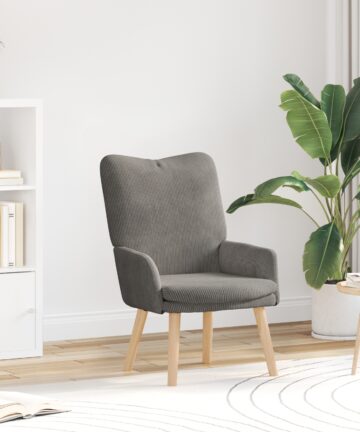 Entspannungssessel Hellgrau Corduroy Stoff