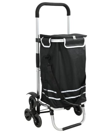 Einkaufswagen mit Treppensteiger Schwarz 40 L