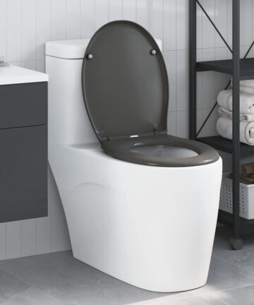 Schnellverschluss-Toilettensitz mit sanfter Schließfunktion Duroplast Anthrazit
