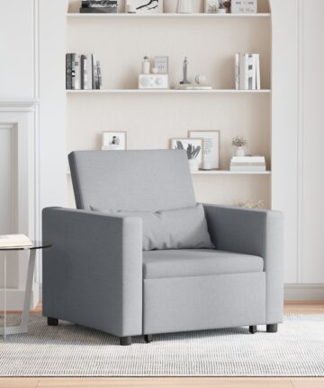 3-in-1 Einzelsofa Bett umwandelbar hellgrauer Stoff