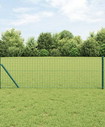 Zaunpfosten 13 Stück Grün Ø32 mm 100 cm Galvanisiertes Stahl