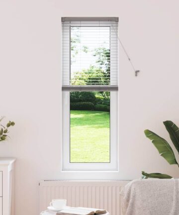 Fenster Jalousie mit Vorhängen Sonstiges Silber 80 x 130 cm Aluminium