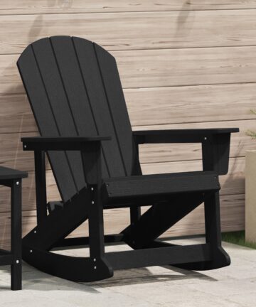 Adirondack Schaukelstuhl Schwarz 73.5x92x90 cm HDPE