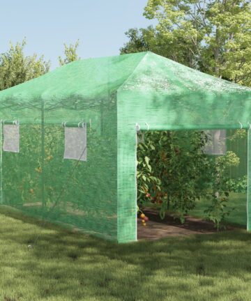 Gehege-Gewächshaus mit Pop-up-Rahmen Grün 580x290x315 cm Stahl