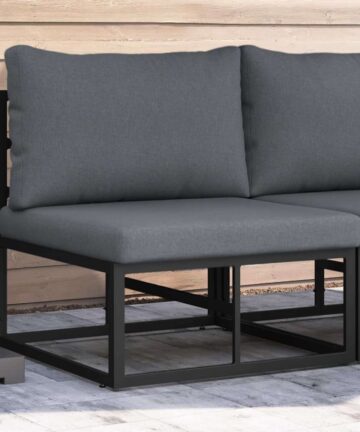 Gartenmöbel-Sets mit Kissen mit Kissen Schwarz und Anthrazit