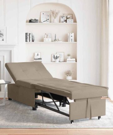 3-in-1 Ausziehbares Schlafsofa in taupe Stoff