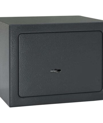 Safe Box mit Schlüsselverschluss Dunkelgrau 17x23x17 cm Stahl