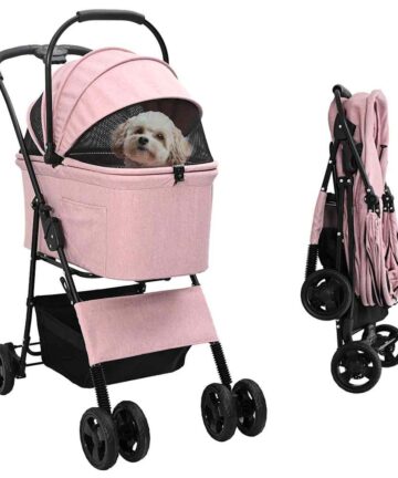 Faltbarer Haustierwagen Rosa 81 x 47 x 99 cm Oxford Stoff