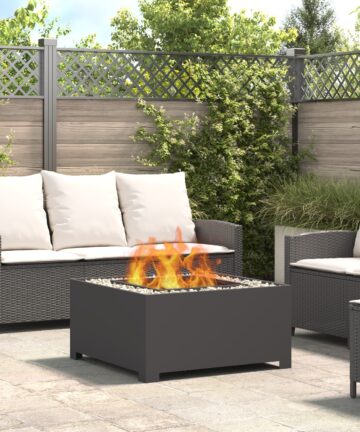 Feuerschale Quadrat Schwarz 80x80x40 cm Stahl