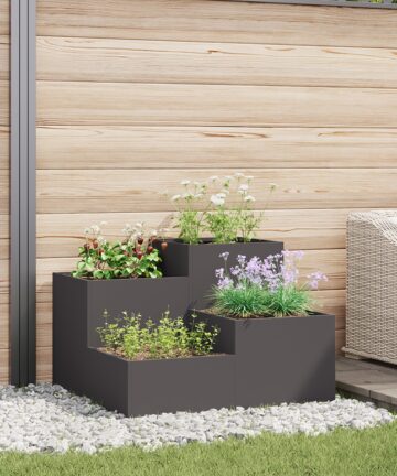 Gartenpflanzgefäß 100x100x60 cm Schwarzstahl