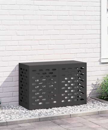 Klimaanlagenabdeckung schwarz 90x40x60 cm Stahl