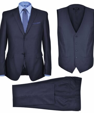 Dreiteiliger Herren-Business-Anzug Größe 54 Marineblau