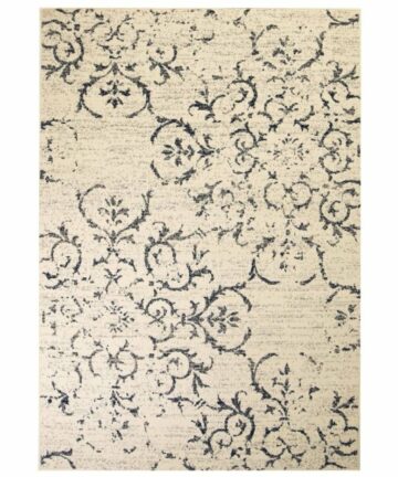 Teppich Modern Blumenmuster Vintage 140 x 200 cm Beige/Blau