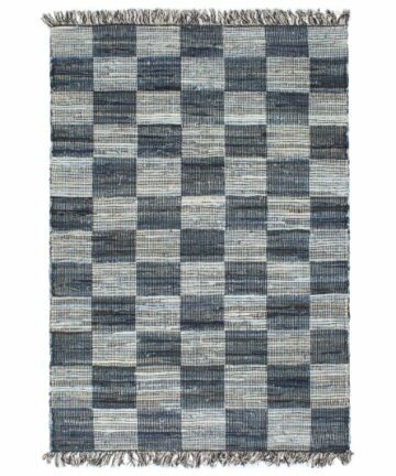 Chindi-Teppich Handgewebt Denim 80x160 cm Blau