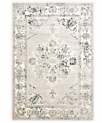 Teppich Grau und Schwarz 160 x 230 cm PP