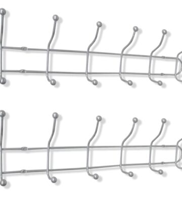 Stahl Wandgarderobe Garderobenleiste mit 12 Haken 2 Stk.