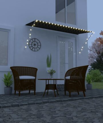 Einziehbare Markise mit LED 300×150 cm Anthrazit