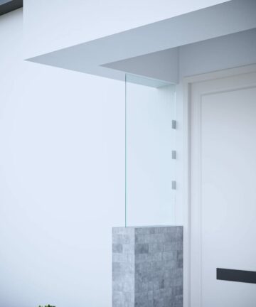 Seitenwand für Vordach Transparent 50x100 cm Hartglas
