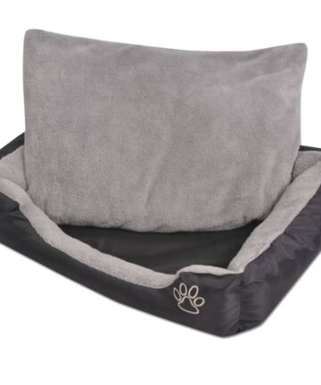 Hundebett mit gepolstertem Kissen Größe S Schwarz