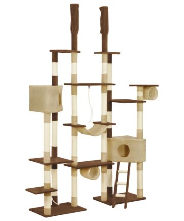 Kratzbaum mit Sisal-Kratzsäulen Braun 234 cm