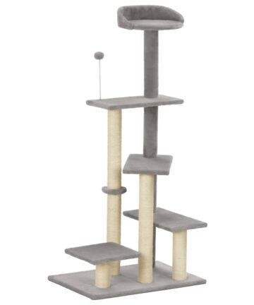 Katzen-Kratzbaum Sisal Grau 125 cm