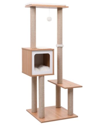 Katzen-Kratzbaum mit Sisal-Kratzmatte 129 cm