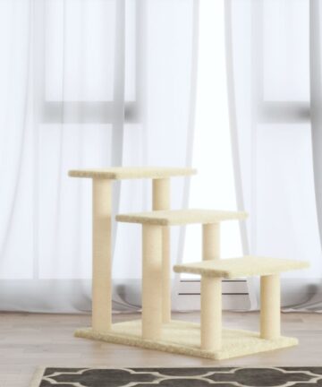 Kratzbaum mit Sisal-Kratzsäulen Creme 50,5 cm