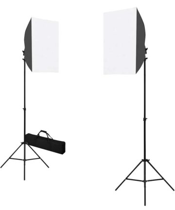 Professionelle Studioleuchten 2 Stk. 40x60 cm Stahl Schwarz