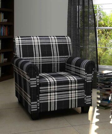 Sessel mit Sitzpolster Schwarz Stoff