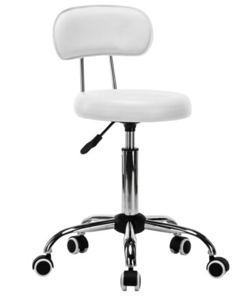 Friseur-Rollhocker 2 Stk. Drehbar Kunstleder Weiß