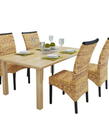 Esszimmerstühle 4 Stk. Abaca und Mango Massivholz