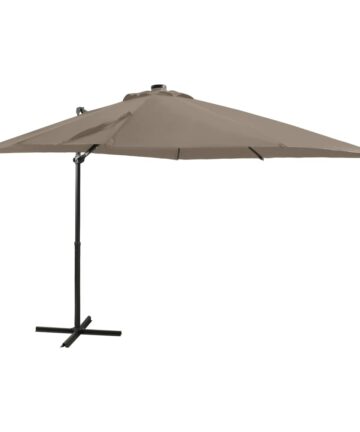 Ampelschirm mit LED-Beleuchtung 250 cm Taupe