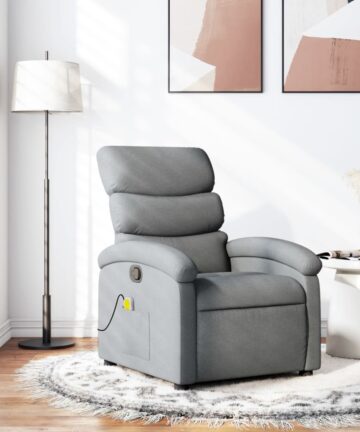 Massage-Relaxsessel, hellgrauer Stoff