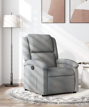Relaxsessel, hellgrauer Stoff