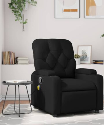 Massage-Relaxsessel, Kunstleder, Schwarz