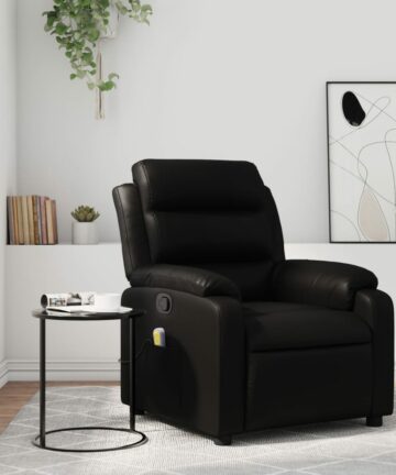 Massage-Relaxsessel, Kunstleder, Schwarz