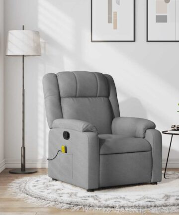 Massage-Relaxsessel, hellgrauer Stoff